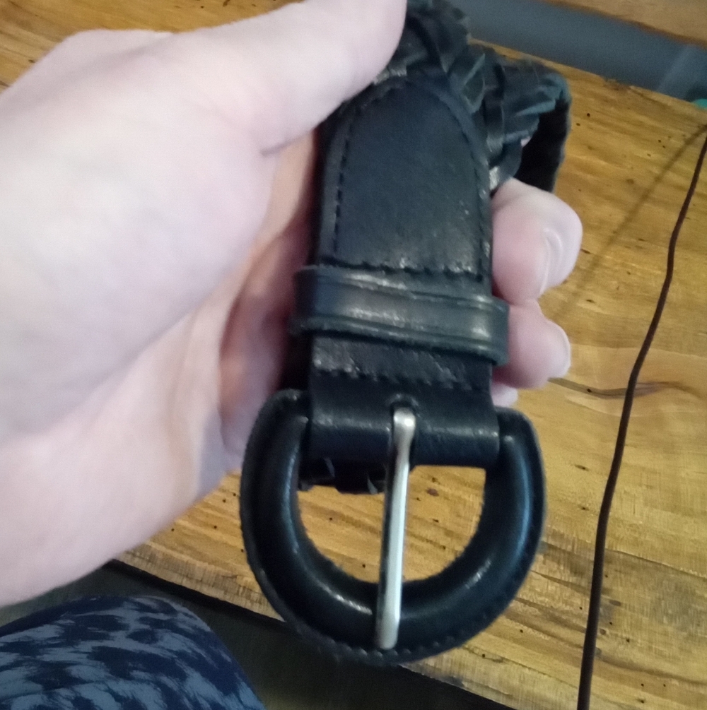 Honors Women's Size S (31") Black Leather Braided Belt With Leather Buckle